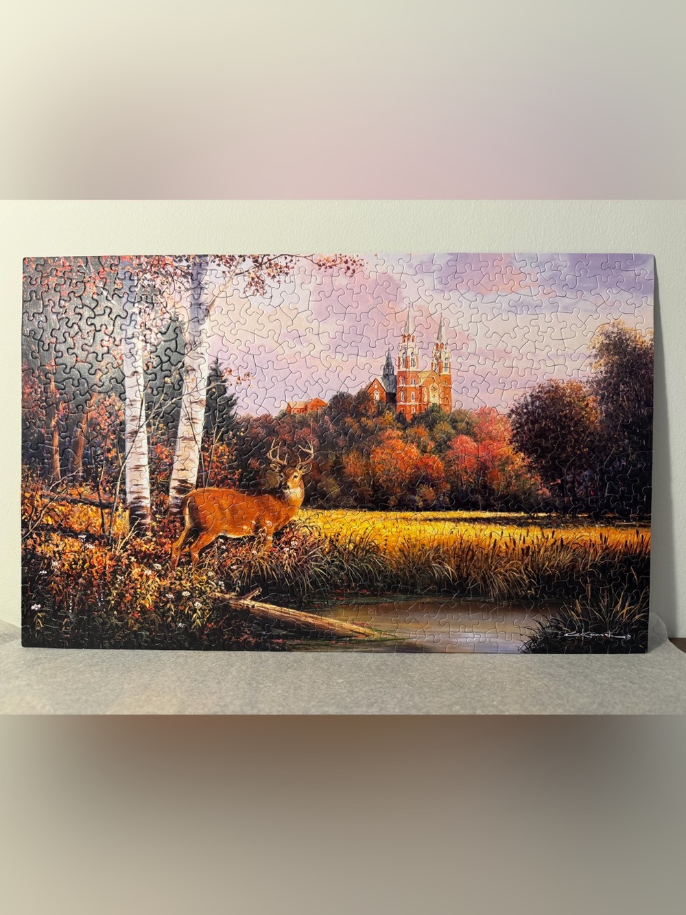 Scenic Deer Landscape Wall Art Panel - Autumn Colors
